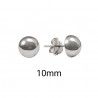 Pendiente de Media Bola Plata de 10mm en Plata de Ley 925mls