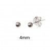Pendiente de Bola Plata de 4mm en Plata de Ley 925mls