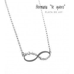 Gargantilla de Infinito "Te Quiero Hermana" en Plata de Ley 925mls