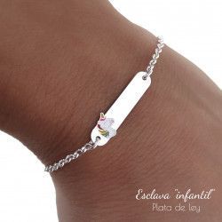 Esclava Infantil de Unicornio en Plata de Ley 925mls