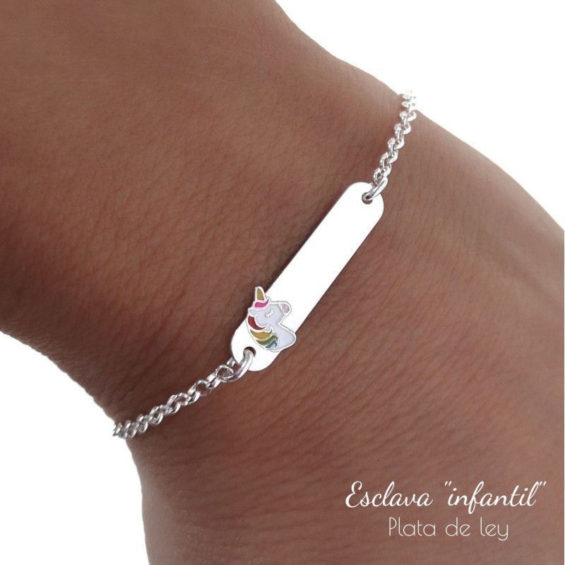 Esclava Infantil de Unicornio en Plata de Ley 925mls