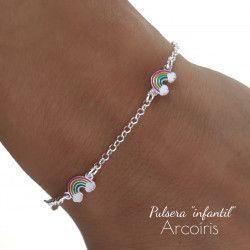Pulsera Infantil de Arcoíris en Plata de Ley 925mls