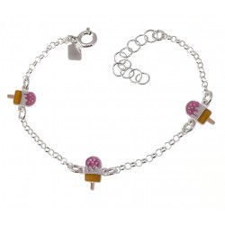 Pulsera Infantil de Helados en Plata de Ley 925mls