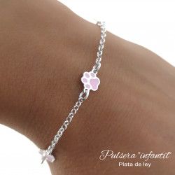 Pulsera Infantil de Huellas en Plata de Ley 925mls