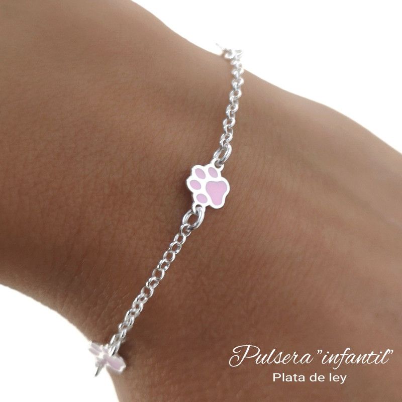 Pulsera Infantil de Huellas en Plata de Ley 925mls