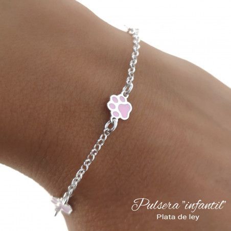 Pulsera Infantil de Huellas en Plata de Ley 925mls