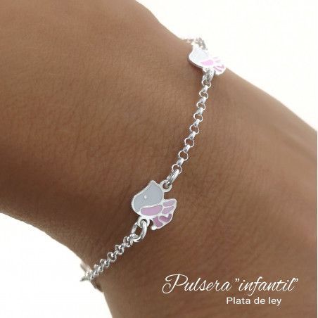 Pulsera Infantil de Perritos en Plata de Ley 925mls