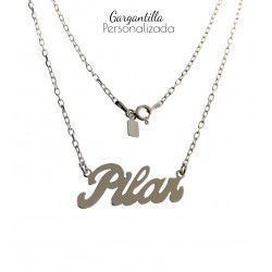 Gargantilla con Nombre Personalizado Letra Grande en Plata de Ley 925