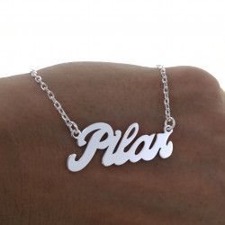 Gargantilla con Nombre Personalizado Letra Grande en Plata de Ley 925