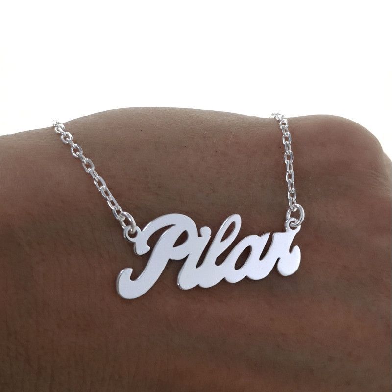Gargantilla con Nombre Personalizado Letra Grande en Plata de Ley 925
