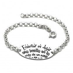 Pulsera para Seño con mensaje en Plata de Ley 925mls