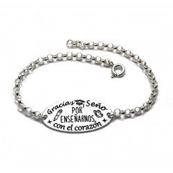 Pulsera para Seño con mensaje en Plata de Ley 925mls