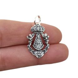 Colgante de la Virgen del Rocío Escudo en Plata de Ley 925mls