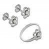 Conjunto de Comunión Flor con Circonita en Plata de Ley 925mls