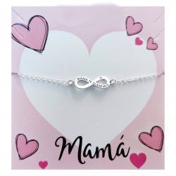 Pulsera de Mamá con Mensaje "Mamá te queremos" en Plata de Ley 925mls