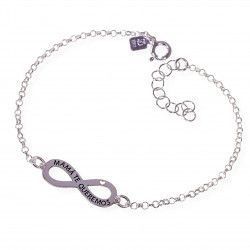 Pulsera de Mamá con Mensaje "Mamá te queremos" en Plata de Ley 925mls