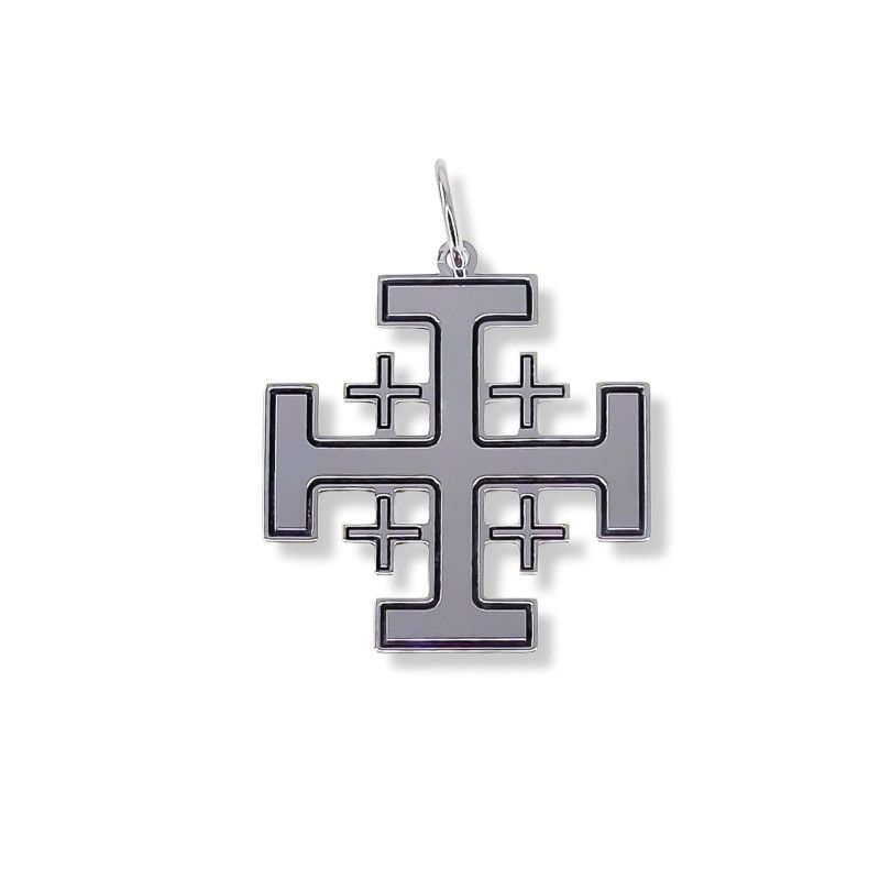 Colgante de la Cruz de Jerusalén en Plata de Ley 925mls