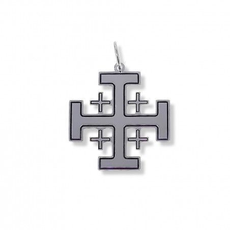 Colgante de la Cruz de Jerusalén en Plata de Ley 925mls