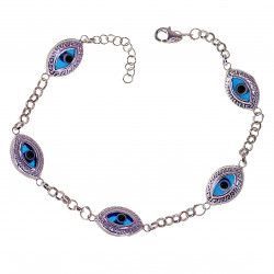 Pulsera de Ojo Turco en Plata de Ley 925mls