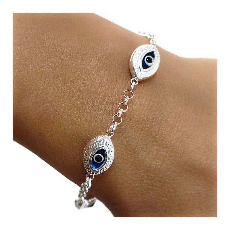 Pulsera de Ojo Turco en Plata de Ley 925mls