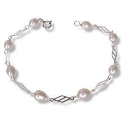 Pulsera de Comunión Perlas en Plata de Ley 925mls
