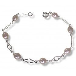 Pulsera de Comunión con Perlas en Plata de Ley 925mls