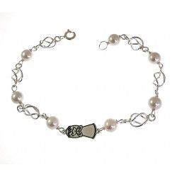 Pulsera Comunión Niña con Perlas en Plata de Ley 925mls