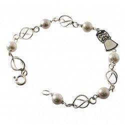 Pulsera Comunión Niña con Perlas en Plata de Ley 925mls
