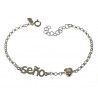 Pulsera para Seño con Corazón de Circonita en Plata de Ley 925mls
