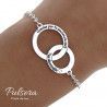 Pulsera para Seño con Mensaje en Aros Entrelazados en Plata de Ley 925