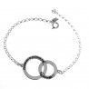 Pulsera para Seño con Mensaje en Aros Entrelazados en Plata de Ley 925