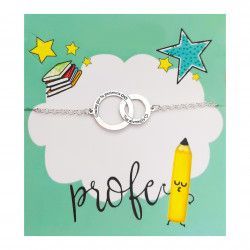 Pulsera para Seño con Mensaje en Aros Entrelazados en Plata de Ley 925