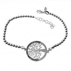 Pulsera para Seño Árbol de la Vida con Mensaje en Plata de Ley 925