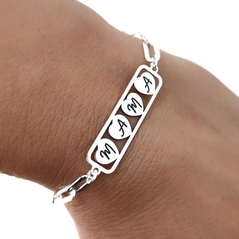 Pulsera de Mamá en Plata de Ley 925mls