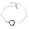 Pulsera de Mamá en Corazón Calado en Plata de Ley 925mls