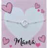 Pulsera de Mamá en Corazón Calado en Plata de Ley 925mls