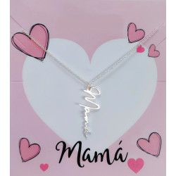 Gargantilla Mamá Vertical en Plata de Ley 925mls
