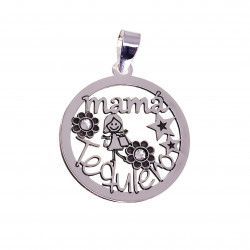 Colgante de Mamá con Mensaje "Mamá Te Quiero" en Plata de Ley 925mls