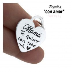 Colgante de Mamá "Mamá Te Quiero con todo mi corazón" en Plata 925
