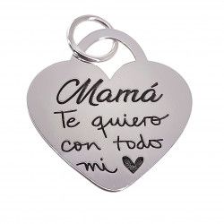 Colgante de Mamá "Mamá Te Quiero con todo mi corazón" en Plata 925