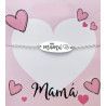 Pulsera de Mamá con Corona y Corazón en Plata de Ley 925mls