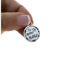 Colgante de Mamá con Mensaje "Te quiero MAMÁ" en Plata de Ley 925mls
