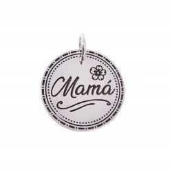 Colgante de Mamá con Flor en Plata de Ley 925mls