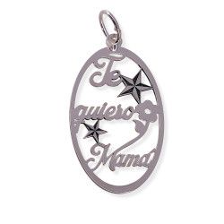 Colgante de Mamá con Mensaje "Te quiero Mamá" en Plata de Ley 925mls