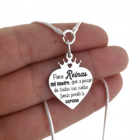 Gargantilla de Mamá con Mensaje en Plata de Ley 925mls