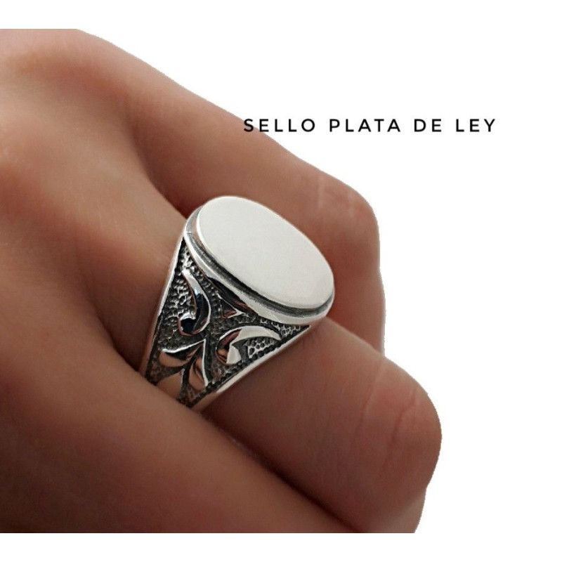 Sello de Caballero Ovalado en Plata de Ley 925mls