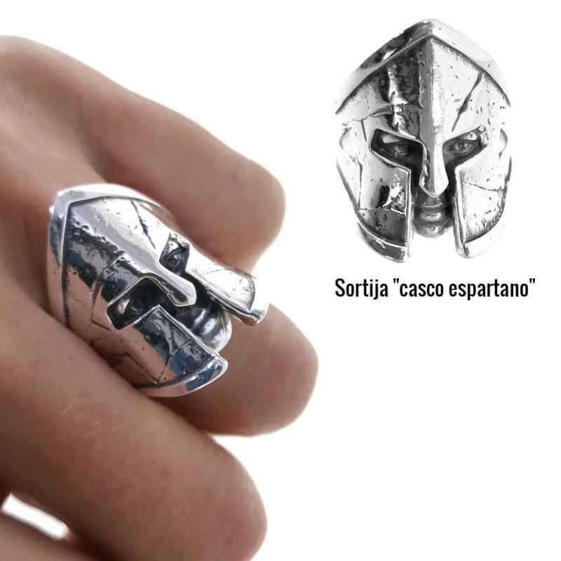 Sello de Caballero Casco de Espartano en Plata de Ley 925mls