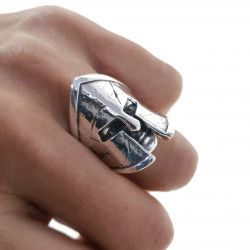 Sello de Caballero Casco de Espartano en Plata de Ley 925mls