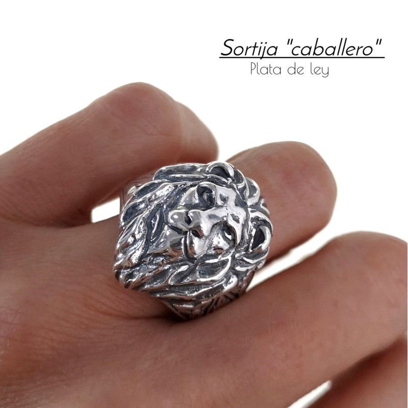 Sello de Caballero Cabeza de León en Plata de Ley 925mls