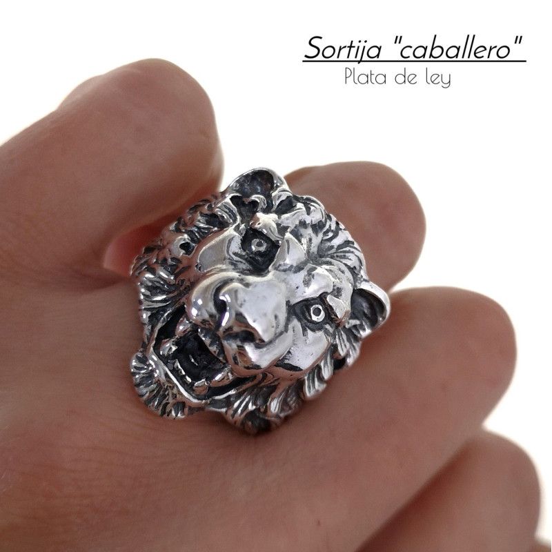 Sello de Caballero Cabeza de León en Plata de Ley 925mls